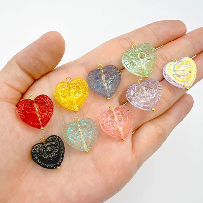 50pcs Glass Pendant Charms - Multicolor Theme Drops for Necklace Craft, Jewelry Making Supplies (Various Styles)