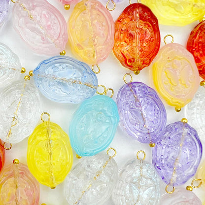 50pcs Glass Pendant Charms - Multicolor Theme Drops for Necklace Craft, Jewelry Making Supplies (Various Styles)