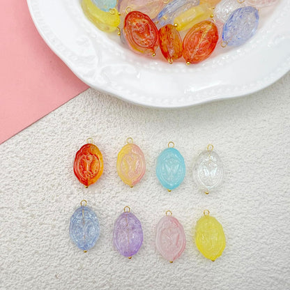 50pcs Glass Pendant Charms - Multicolor Theme Drops for Necklace Craft, Jewelry Making Supplies (Various Styles)