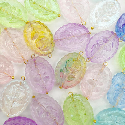 50pcs Glass Pendant Charms - Multicolor Theme Drops for Necklace Craft, Jewelry Making Supplies (Various Styles)