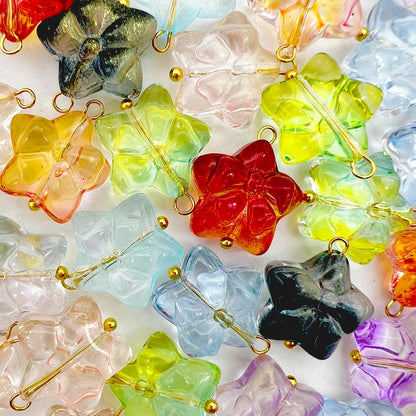 50pcs Glass Pendant Charms - Multicolor Theme Drops for Necklace Craft, Jewelry Making Supplies (Various Styles)