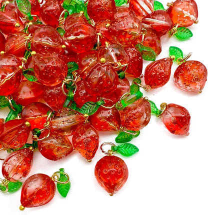 50pcs Glass Pendant Charms - Multicolor Theme Drops for Necklace Craft, Jewelry Making Supplies (Various Styles)