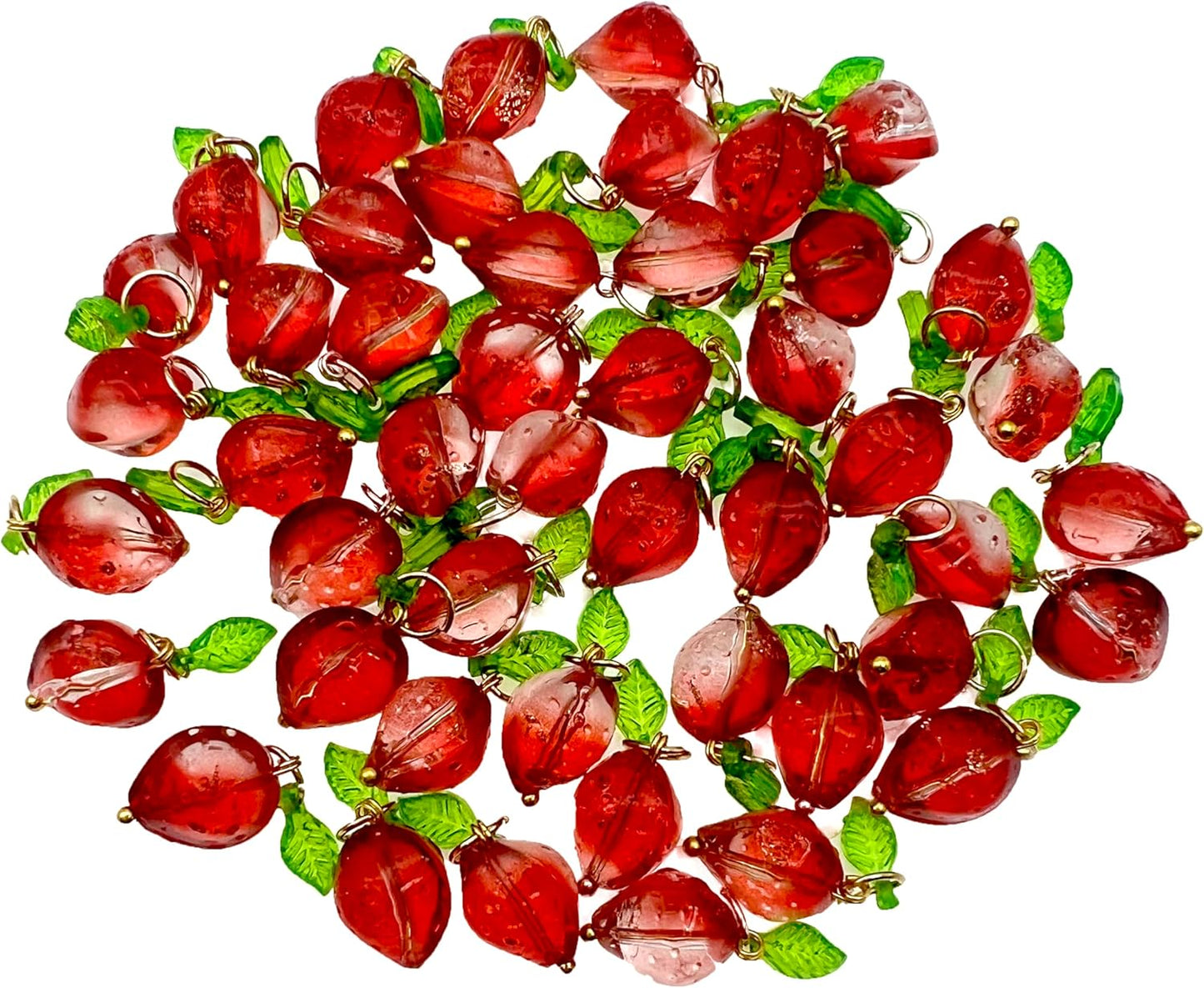 50pcs Glass Pendant Charms - Multicolor Theme Drops for Necklace Craft, Jewelry Making Supplies (Various Styles)
