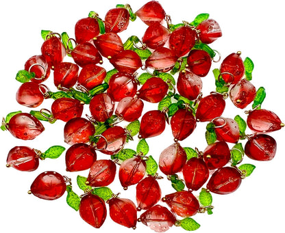 50pcs Glass Pendant Charms - Multicolor Theme Drops for Necklace Craft, Jewelry Making Supplies (Various Styles)