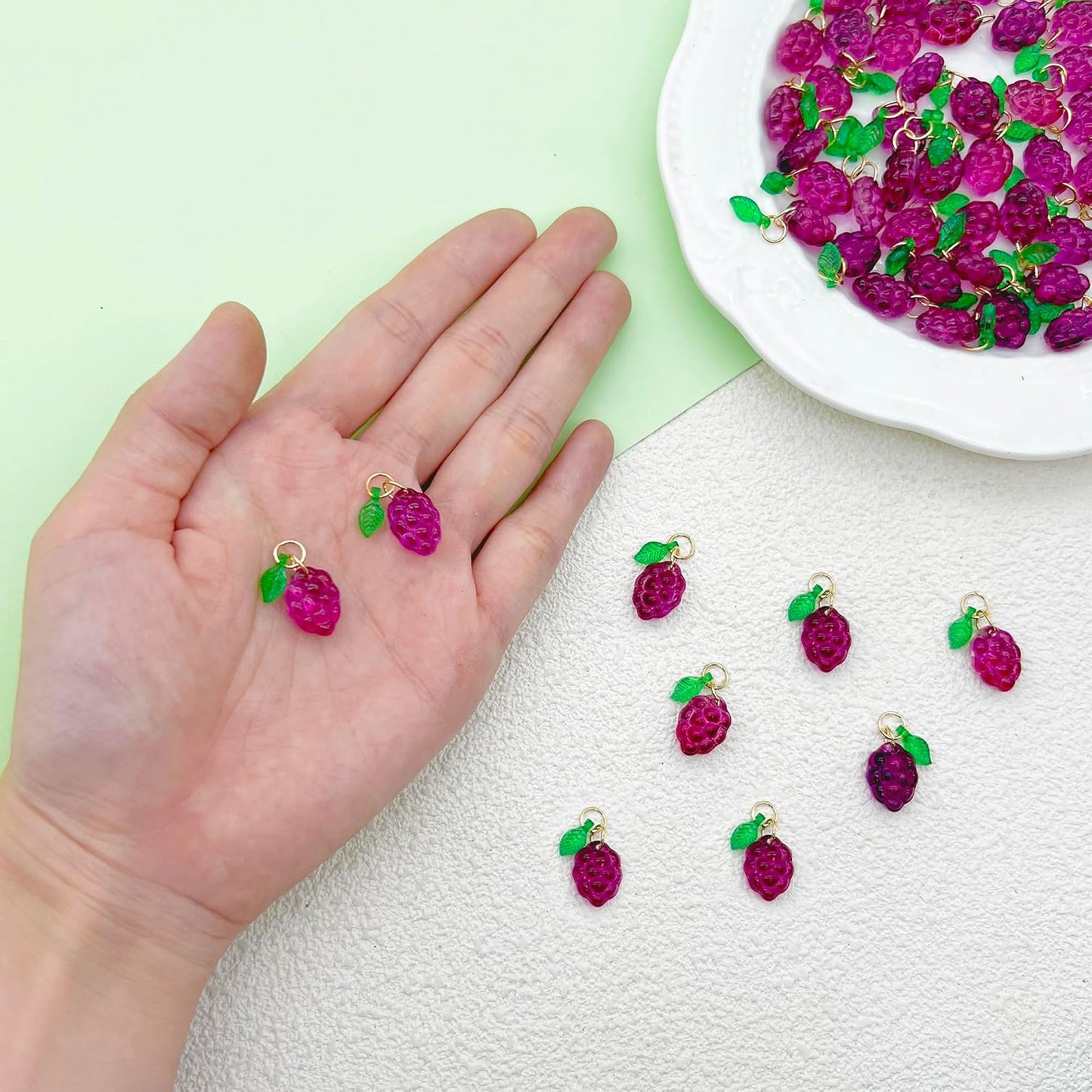 50pcs Glass Pendant Charms - Multicolor Theme Drops for Necklace Craft, Jewelry Making Supplies (Various Styles)