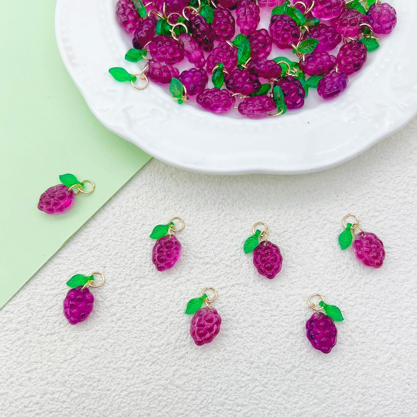 50pcs Glass Pendant Charms - Multicolor Theme Drops for Necklace Craft, Jewelry Making Supplies (Various Styles)