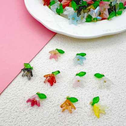 50pcs Glass Pendant Charms - Multicolor Theme Drops for Necklace Craft, Jewelry Making Supplies (Various Styles)