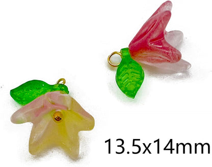 50pcs Glass Pendant Charms - Multicolor Theme Drops for Necklace Craft, Jewelry Making Supplies (Various Styles)