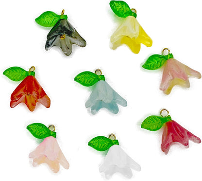 50pcs Glass Pendant Charms - Multicolor Theme Drops for Necklace Craft, Jewelry Making Supplies (Various Styles)