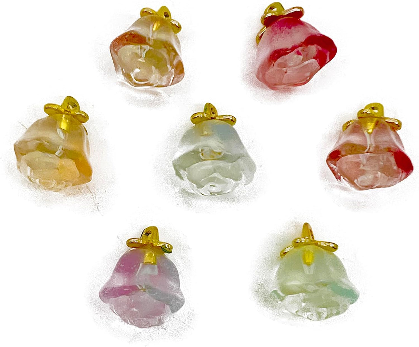 50pcs Glass Pendant Charms - Multicolor Theme Drops for Necklace Craft, Jewelry Making Supplies (Various Styles)