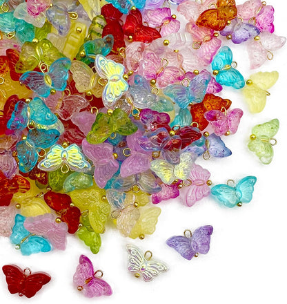 50pcs Glass Pendant Charms - Multicolor Theme Drops for Necklace Craft, Jewelry Making Supplies (Various Styles)