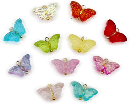 50pcs Glass Pendant Charms - Multicolor Theme Drops for Necklace Craft, Jewelry Making Supplies (Various Styles)