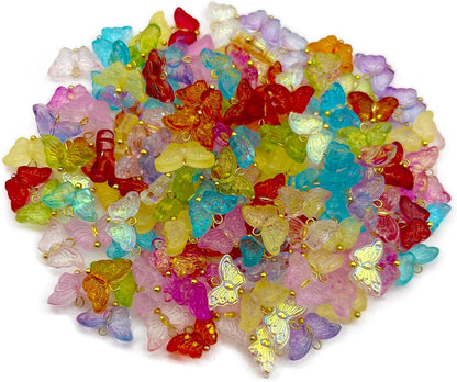 50pcs Glass Pendant Charms - Multicolor Theme Drops for Necklace Craft, Jewelry Making Supplies (Various Styles)