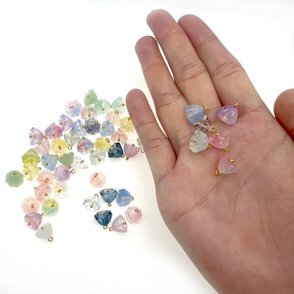 50pcs Glass Pendant Charms - Multicolor Theme Drops for Necklace Craft, Jewelry Making Supplies (Various Styles)