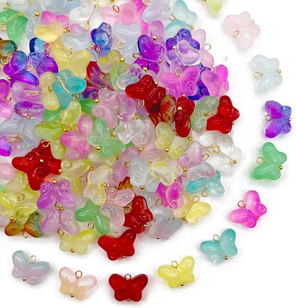50pcs Glass Pendant Charms - Multicolor Theme Drops for Necklace Craft, Jewelry Making Supplies (Various Styles)