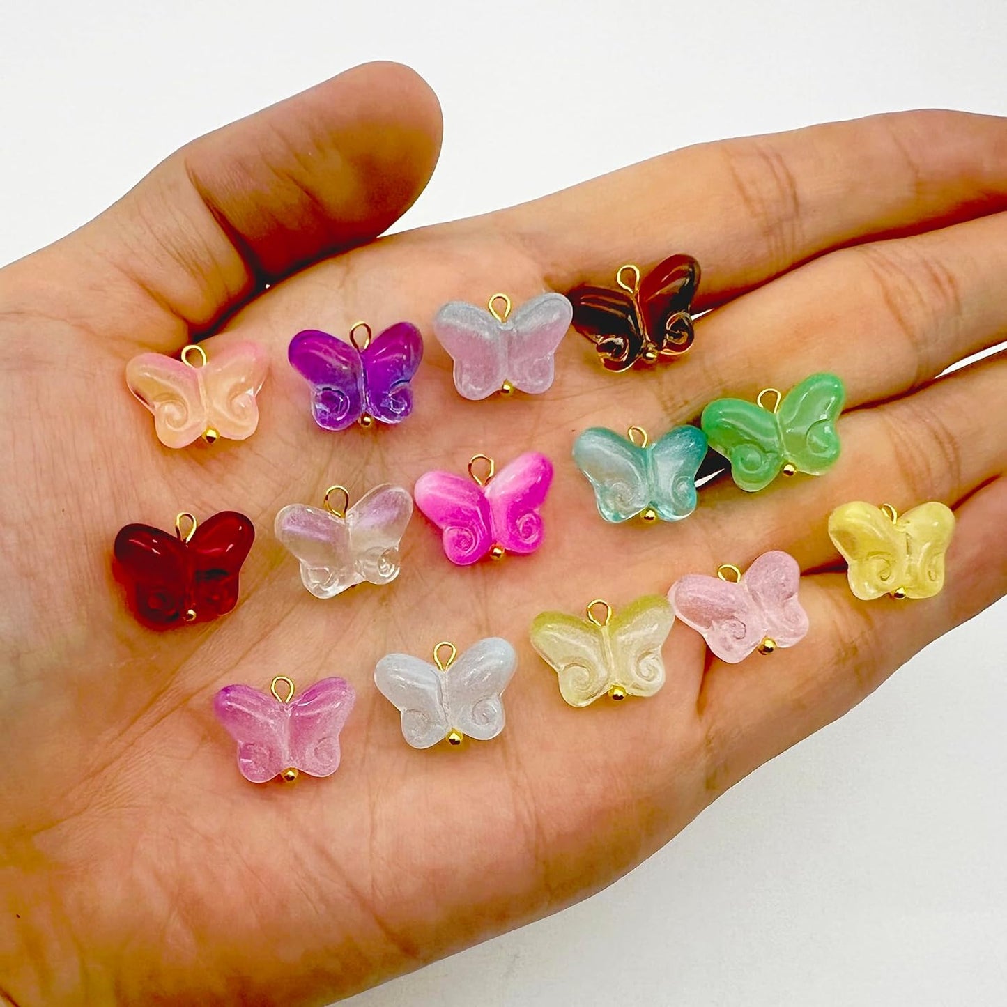50pcs Glass Pendant Charms - Multicolor Theme Drops for Necklace Craft, Jewelry Making Supplies (Various Styles)
