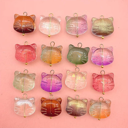 50pcs Glass Pendant Charms - Multicolor Theme Drops for Necklace Craft, Jewelry Making Supplies (Various Styles)