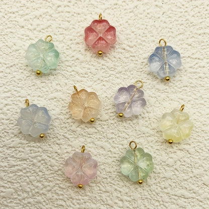 50pcs Glass Pendant Charms - Multicolor Theme Drops for Necklace Craft, Jewelry Making Supplies (Various Styles)