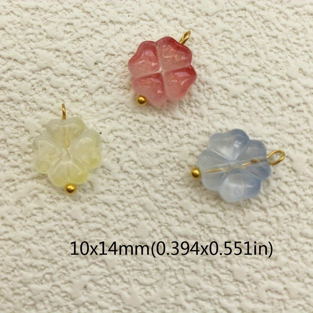 50pcs Glass Pendant Charms - Multicolor Theme Drops for Necklace Craft, Jewelry Making Supplies (Various Styles)