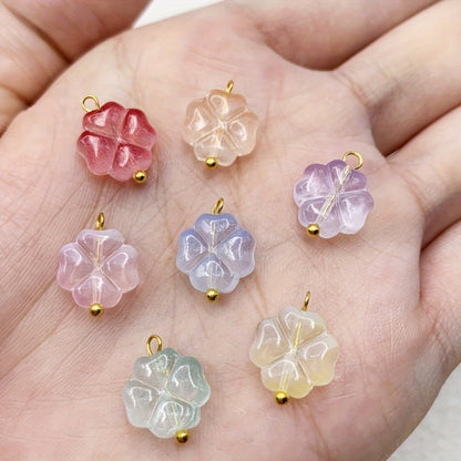 50pcs Glass Pendant Charms - Multicolor Theme Drops for Necklace Craft, Jewelry Making Supplies (Various Styles)