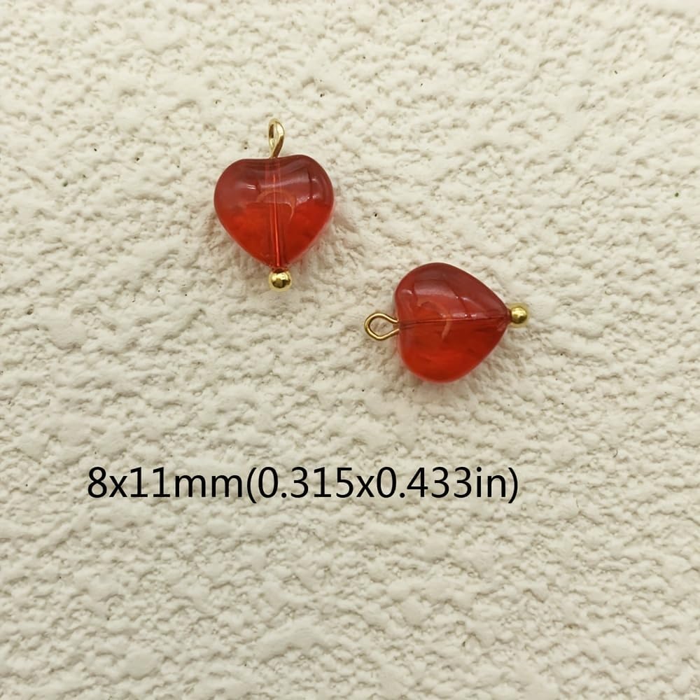 50pcs Glass Pendant Charms - Multicolor Theme Drops for Necklace Craft, Jewelry Making Supplies (Various Styles)
