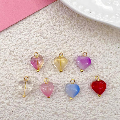 50pcs Glass Pendant Charms - Multicolor Theme Drops for Necklace Craft, Jewelry Making Supplies (Various Styles)