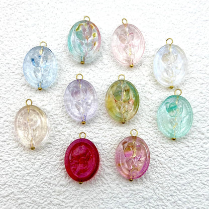 50pcs Glass Pendant Charms - Multicolor Theme Drops for Necklace Craft, Jewelry Making Supplies (Various Styles)