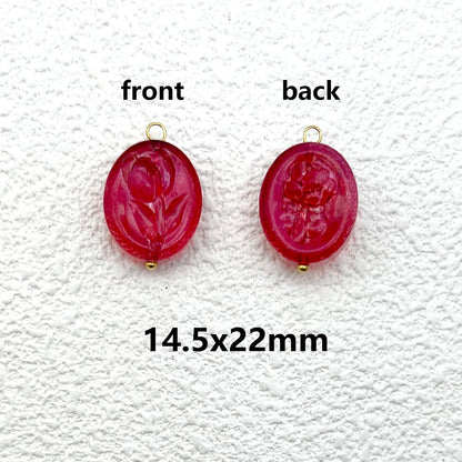 50pcs Glass Pendant Charms - Multicolor Theme Drops for Necklace Craft, Jewelry Making Supplies (Various Styles)