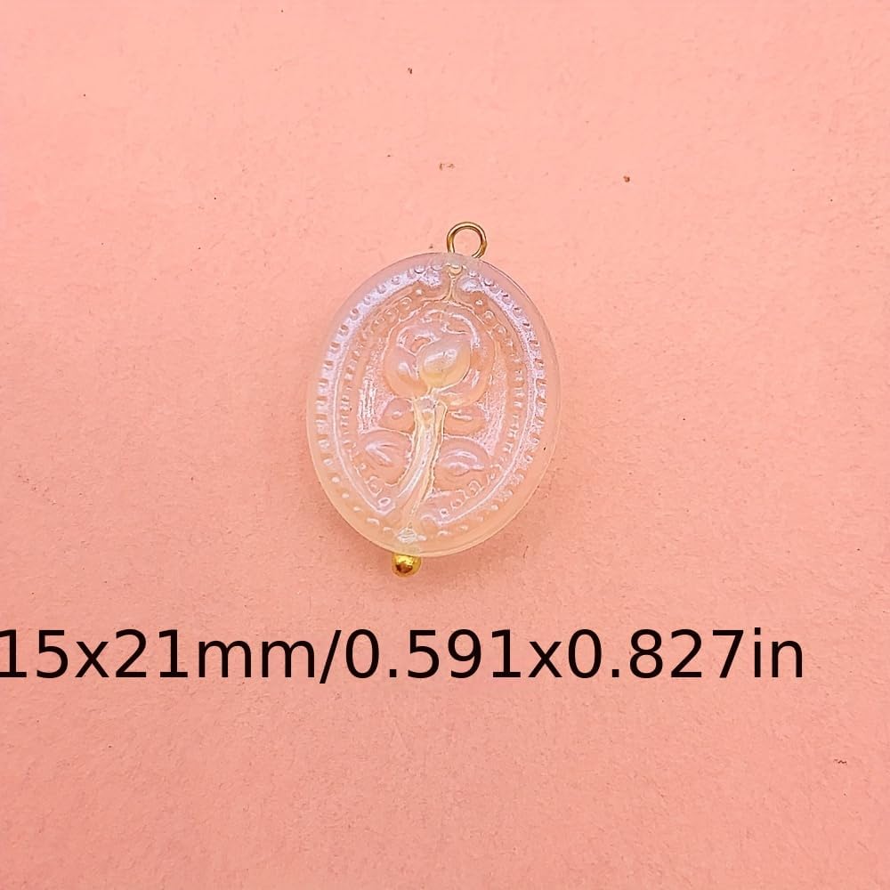 50pcs Glass Pendant Charms - Multicolor Theme Drops for Necklace Craft, Jewelry Making Supplies (Various Styles)