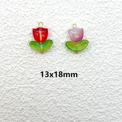 50pcs Glass Pendant Charms - Multicolor Theme Drops for Necklace Craft, Jewelry Making Supplies (Various Styles)