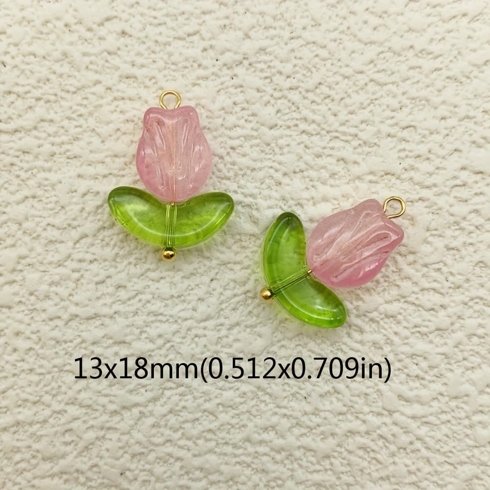 50pcs Glass Pendant Charms - Multicolor Theme Drops for Necklace Craft, Jewelry Making Supplies (Various Styles)