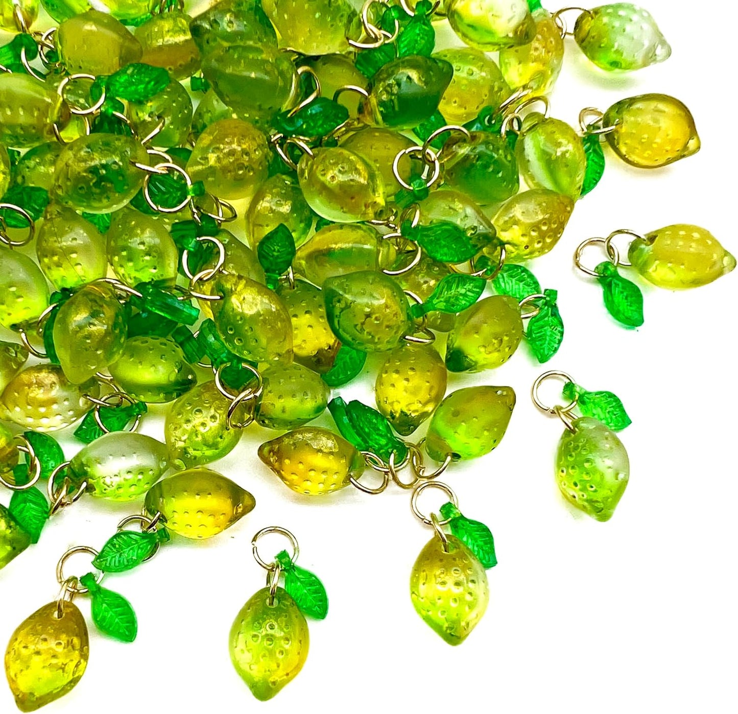 50pcs Glass Pendant Charms - Multicolor Theme Drops for Necklace Craft, Jewelry Making Supplies (Various Styles)