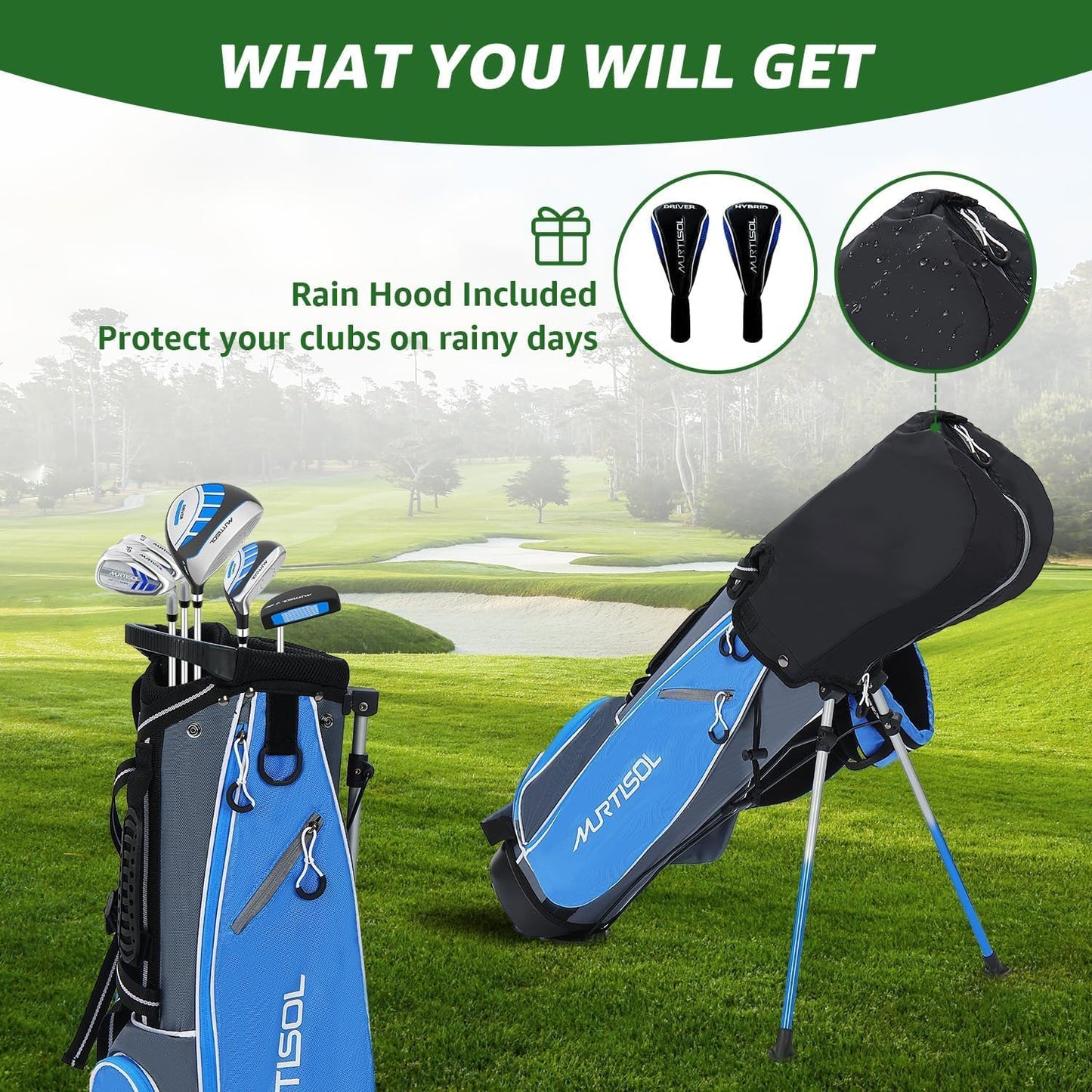 Junior Golf Club Set for Kids Ages 4-12, 5-6 Piece Right Hand Set with Stand Bag