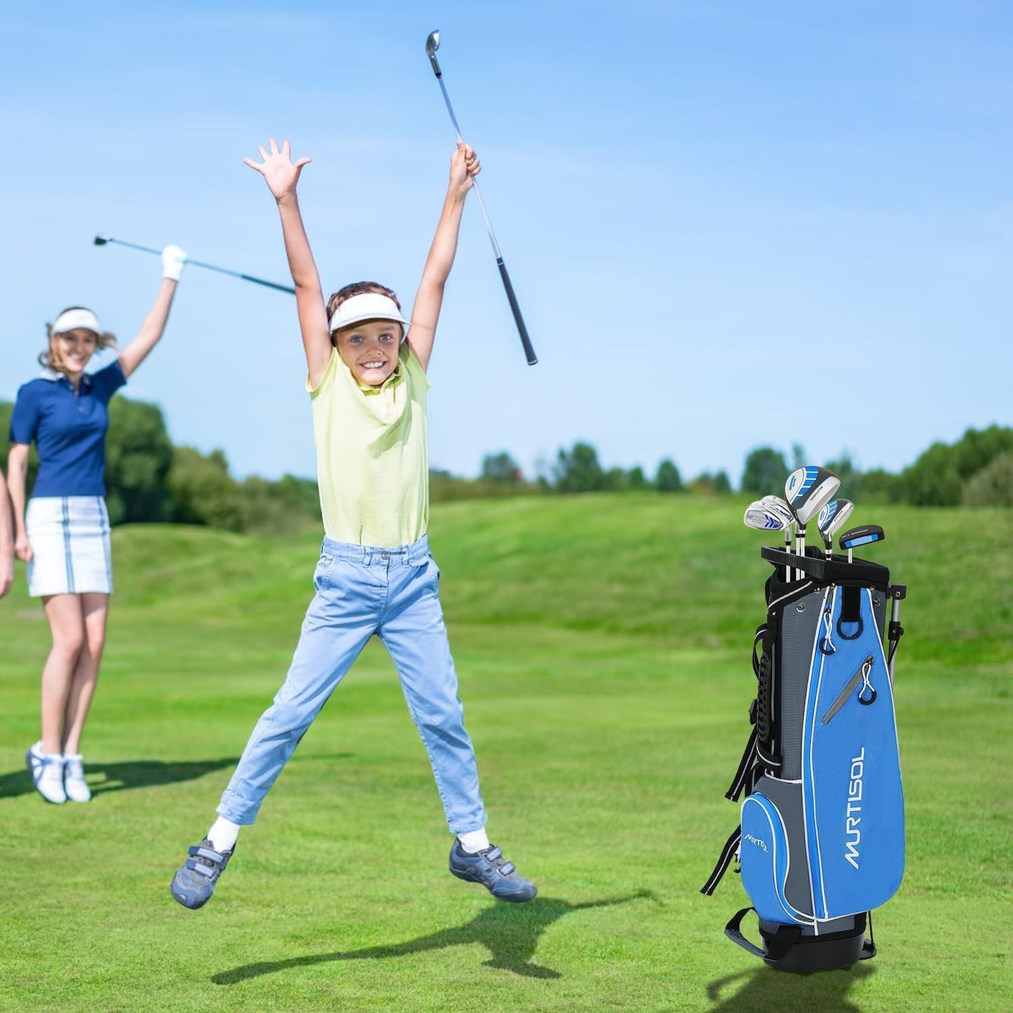 Junior Golf Club Set for Kids Ages 4-12, 5-6 Piece Right Hand Set with Stand Bag