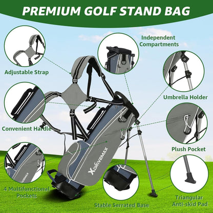 Junior Golf Club Set for Kids Ages 4-12, 5-6 Piece Right Hand Set with Stand Bag