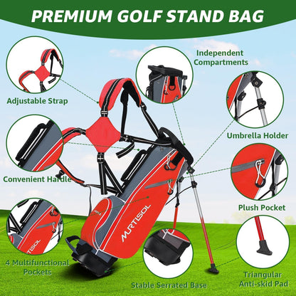 Junior Golf Club Set for Kids Ages 4-12, 5-6 Piece Right Hand Set with Stand Bag