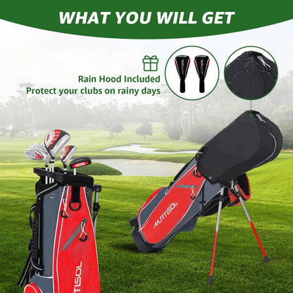 Junior Golf Club Set for Kids Ages 4-12, 5-6 Piece Right Hand Set with Stand Bag