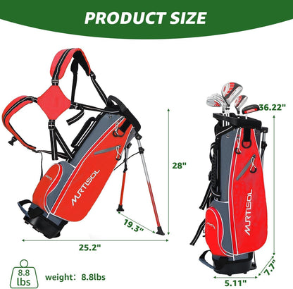 Junior Golf Club Set for Kids Ages 4-12, 5-6 Piece Right Hand Set with Stand Bag