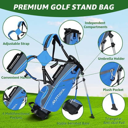 Junior Golf Club Set for Kids Ages 4-12, 5-6 Piece Right Hand Set with Stand Bag