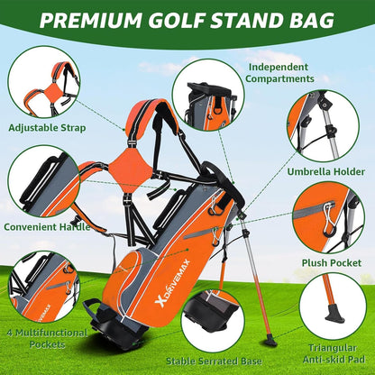 Junior Golf Club Set for Kids Ages 4-12, 5-6 Piece Right Hand Set with Stand Bag