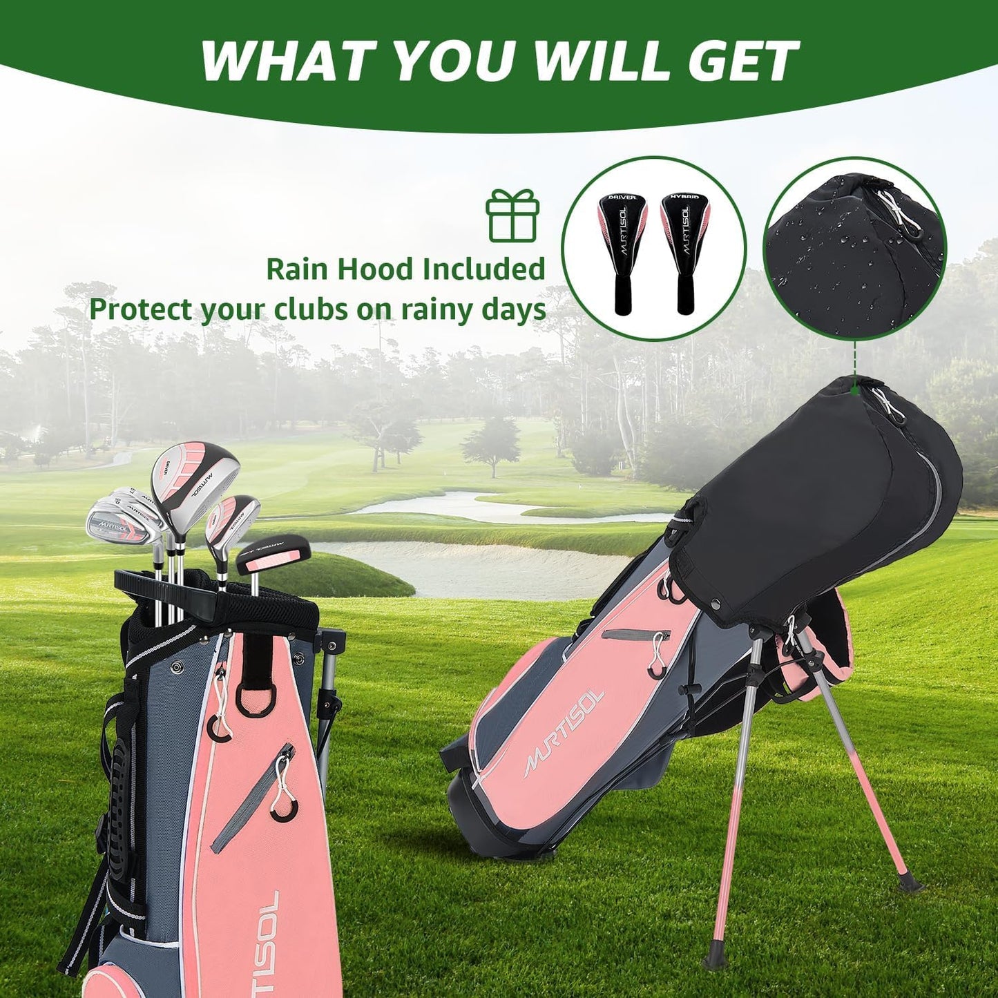 Junior Golf Club Set for Kids Ages 4-12, 5-6 Piece Right Hand Set with Stand Bag