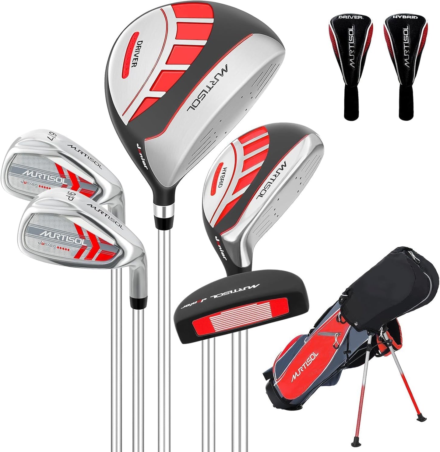 Junior Golf Club Set for Kids Ages 4-12, 5-6 Piece Right Hand Set with Stand Bag