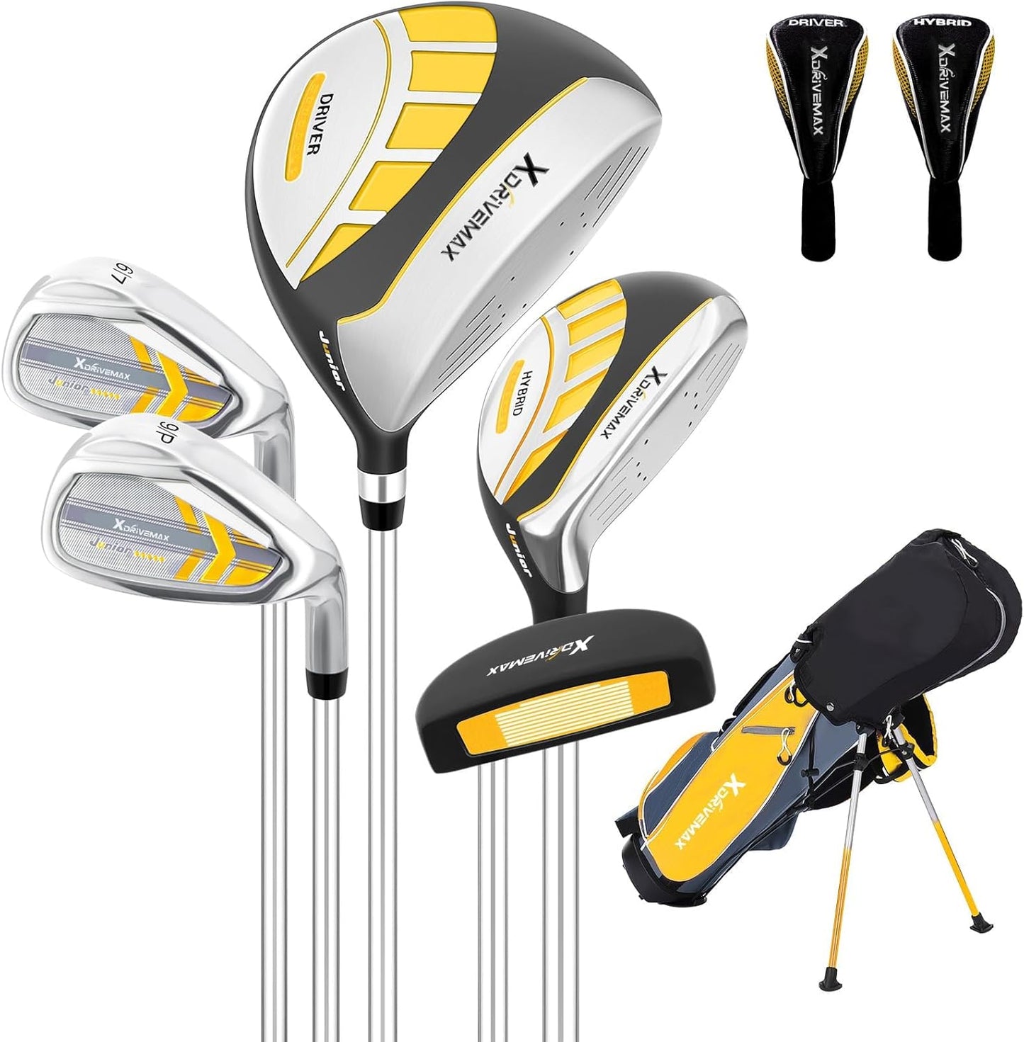 Junior Golf Club Set for Kids Ages 4-12, 5-6 Piece Right Hand Set with Stand Bag