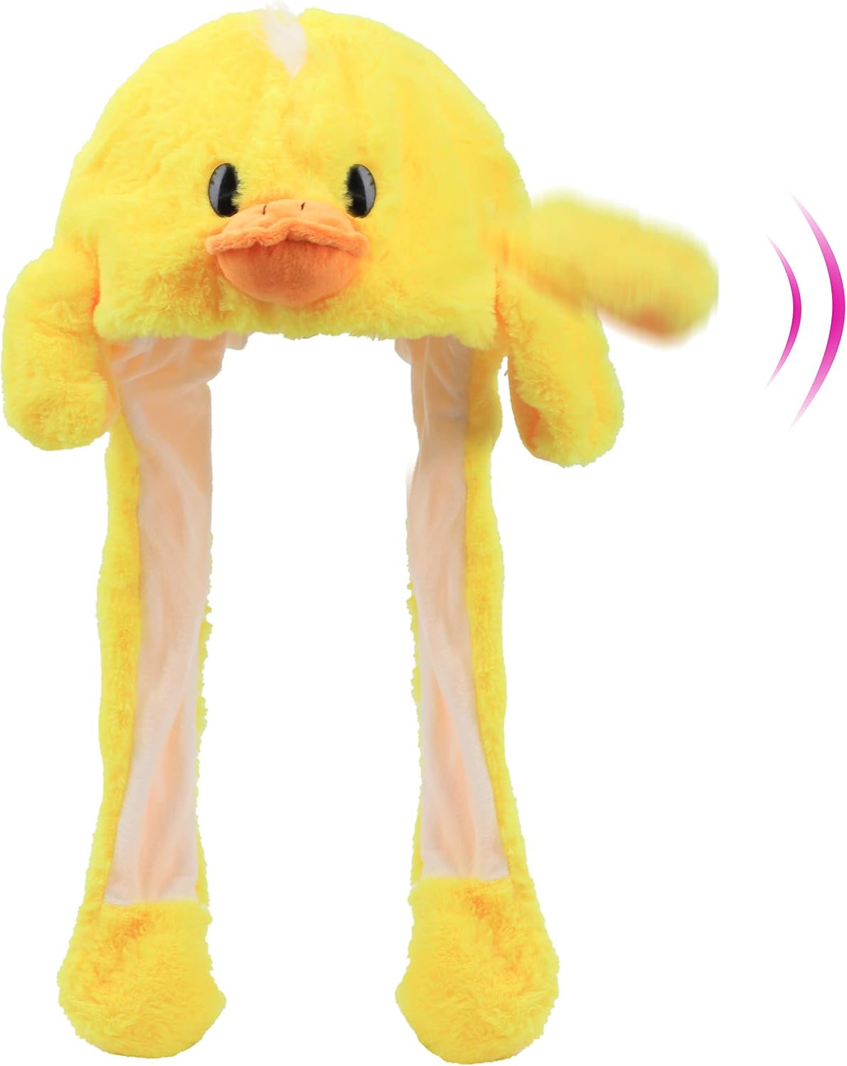Animal Hat with Moving Ears Funny Pop up Crazy Silly Hat, 22'' | Plush Animal Hat with Jumping Ears, Cosplay Costume for Dress Up Party, Holiday Gift for Kids, Squeeze Paws to Pop up Ears