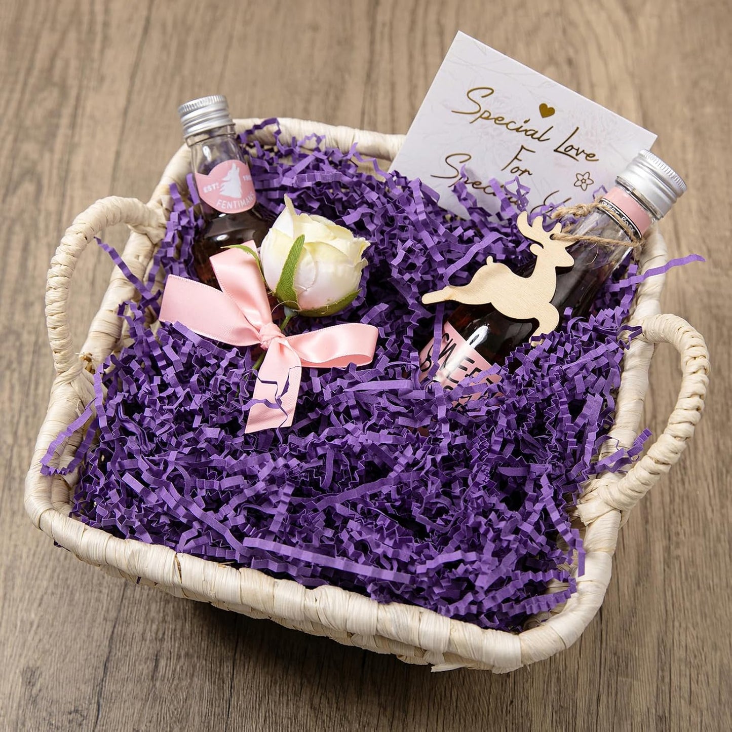 1/2 LB Crinkle Cut Paper Shred Filler 8 oz Purple Shredded Paper | Crinkle Paper Filler for Gift Box Basket Bag - Grass Cushion Stuffing for Mother's Day, Easter Holiday Packaging Wrapping