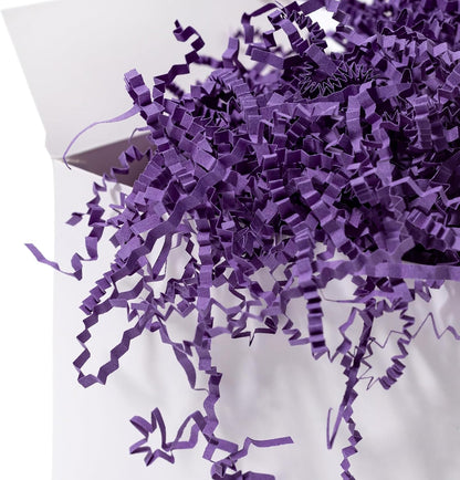 1/2 LB Crinkle Cut Paper Shred Filler 8 oz Purple Shredded Paper | Crinkle Paper Filler for Gift Box Basket Bag - Grass Cushion Stuffing for Mother's Day, Easter Holiday Packaging Wrapping