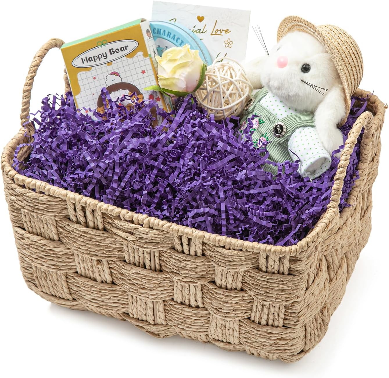 1/2 LB Crinkle Cut Paper Shred Filler 8 oz Purple Shredded Paper | Crinkle Paper Filler for Gift Box Basket Bag - Grass Cushion Stuffing for Mother's Day, Easter Holiday Packaging Wrapping