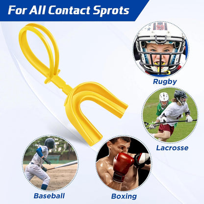 10 Pcs Strapped Mouth Guard Sports Mouthguard with Strap No Boiling Mouthguard Adult Youth Football Mouthpiece Mouth Protector for Boxing Basketball Lacrosse