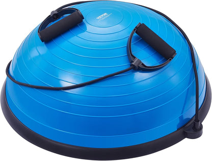 Half Exercise Ball Trainer, 23/26 inch Balance Ball Trainer, 1500lbs Capacity Stability Ball, Yoga Ball with Resistance Bands & Foot Pump, Strength Fitness Ball for Home Gym Full Body Workout