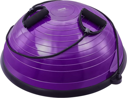 Half Exercise Ball Trainer, 23/26 inch Balance Ball Trainer, 1500lbs Capacity Stability Ball, Yoga Ball with Resistance Bands & Foot Pump, Strength Fitness Ball for Home Gym Full Body Workout